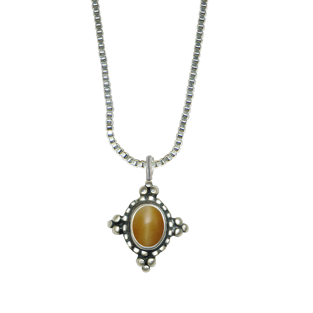 Sterling Silver Little Honey Tiger Eye Pendant Necklace